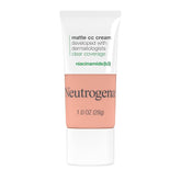 Neutrogena Clear Coverage Flawless Matte CC Cream, Full-Coverage Color Correcting Cream Face Makeup with Niacinamide (b3), Hypoallergenic, Oil Free &-Fragrance Free, Apricot, 1 oz