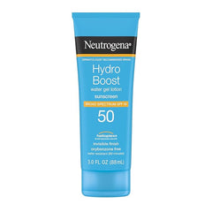 Neutrogena Hydro Boost Moisturizing Water Gel Sunscreen Lotion with Broad Spectrum SPF 50, Water-Resistant & Non-Greasy Hydrating Sunscreen Lotion, Oil-Free, 3 fl. oz
