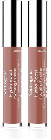 Neutrogena Hydro Boost Moisturizing Lip Gloss,Hydrating Non-Stick and Non-Drying Luminous Tinted Lip Shine with Hyaluronic Acid to Soften and Condition Lips,27 Almond Nude Color,0.10 oz,(Pack of 2)