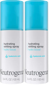 Neutrogena Hydro Boost Hydrating Makeup Setting Spray with Hyaluronic Acid,Setting Spray for Smooth,Dewy Skin,Fragrance Free,Non-Comedogenic & Hypoallergenic,3.4 fl. oz,(Pack of 2)