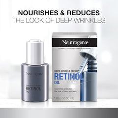 Neutrogena Rapid Wrinkle Repair Retinol Face Oil, Daily Anti-Aging Face Serum to Fight Fine Lines, Deep Wrinkles, & Dark Spots, 1.0 fl. oz,(Pack of 2)