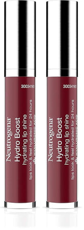 Neutrogena Hydro Boost Moisturizing Lip Gloss, Hydrating Non-Stick and Non-Drying Luminous Tinted Lip Shine with Hyaluronic Acid to Soften and Condition Lips, 70 Velvet Wine, 0.10 oz (Pack of 2)