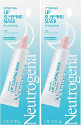Neutrogena Hydro Boost Hydrating Lip Sleeping Mask with Hyaluronic Acid,Clear Overnight and Daily Moisturizing Treatment for Very Dry Lips,Fragrance Free Squeeze Tube Lip Balm,0.35 oz,(Pack of 2)