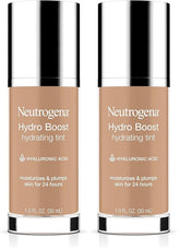 Neutrogena Hydro Boost Hydrating Tint with Hyaluronic Acid, Lightweight Water Gel Formula, Moisturizing, Oil-Free & Non-Comedogenic Liquid Foundation Makeup, 40 Nude Color, 1.0 fl. oz (Pack of 2)