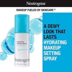 Neutrogena Hydro Boost Hydrating Makeup Setting Spray with Hyaluronic Acid,Setting Spray for Smooth,Dewy Skin,Fragrance Free,Non-Comedogenic & Hypoallergenic,3.4 fl. oz,(Pack of 2)