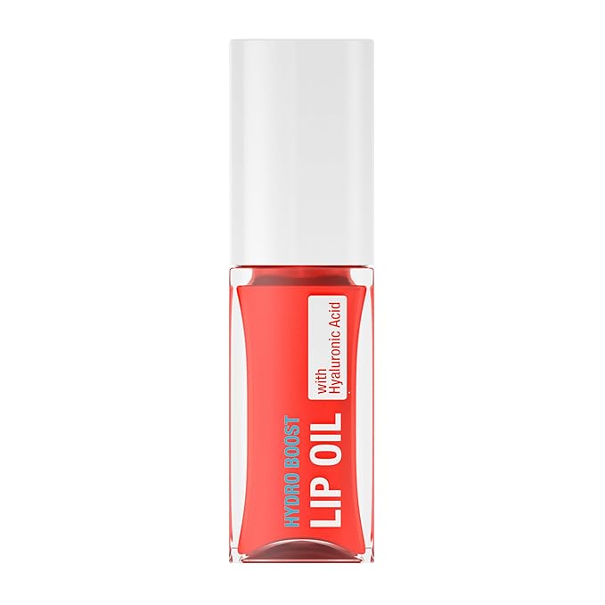 Neutrogena Hydro Boost Tinted Lip Oil with Hyaluronic Acid, Hydrating and Nourishing Lip Oil for Fuller Looking Lips, Coral Crush, .2 fl. Oz