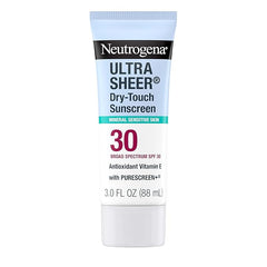 Neutrogena Ultra Sheer Dry-Touch Mineral Sunscreen For Face & Body, SPF 30 Broad-Spectrum UVA/UVB Protection, Titanium Dioxide & Zinc Oxide Sunscreen, Oxybenzone-Free, 3.0 fl. oz