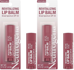 Neutrogena Revitalizing Tinted Lip Balm with SPF 20, Hydrating Tinted Lip Care with Sunscreen, Moisturizing Sheer Tint for Softer, Healthier-Looking Lips, Sheer Fresh Plum 60, 0.15 oz (Pack of 2)