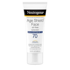 Neutrogena Age Shield Face Oil-Free Sunscreen Lotion with Broad Spectrum SPF 70, Non-Comedogenic Moisturizing Sunscreen to Help Prevent Signs of Aging, PABA-Free, 3 fl. oz (Pack of 3)
