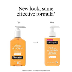 Neutrogena Oil-Free Acne Face Wash, Fragrance Free, Sensitive Skin Facial Cleanser with 2% Salicylic Acid Acne Treatment for Face, 9.1 Fl Oz