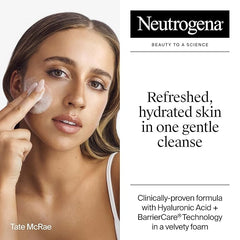 Neutrogena Hydro Boost Face Wash,Fragrance Free,Hydrating Facial Cleanser with Hyaluronic Acid,Daily Foaming Face Wash & Makeup Remover,Hypoallergenic Gel Cleanser,16 fl. oz,(Pack of 2)